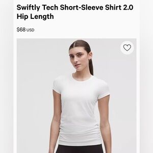 Lululemon White Swiftly tee